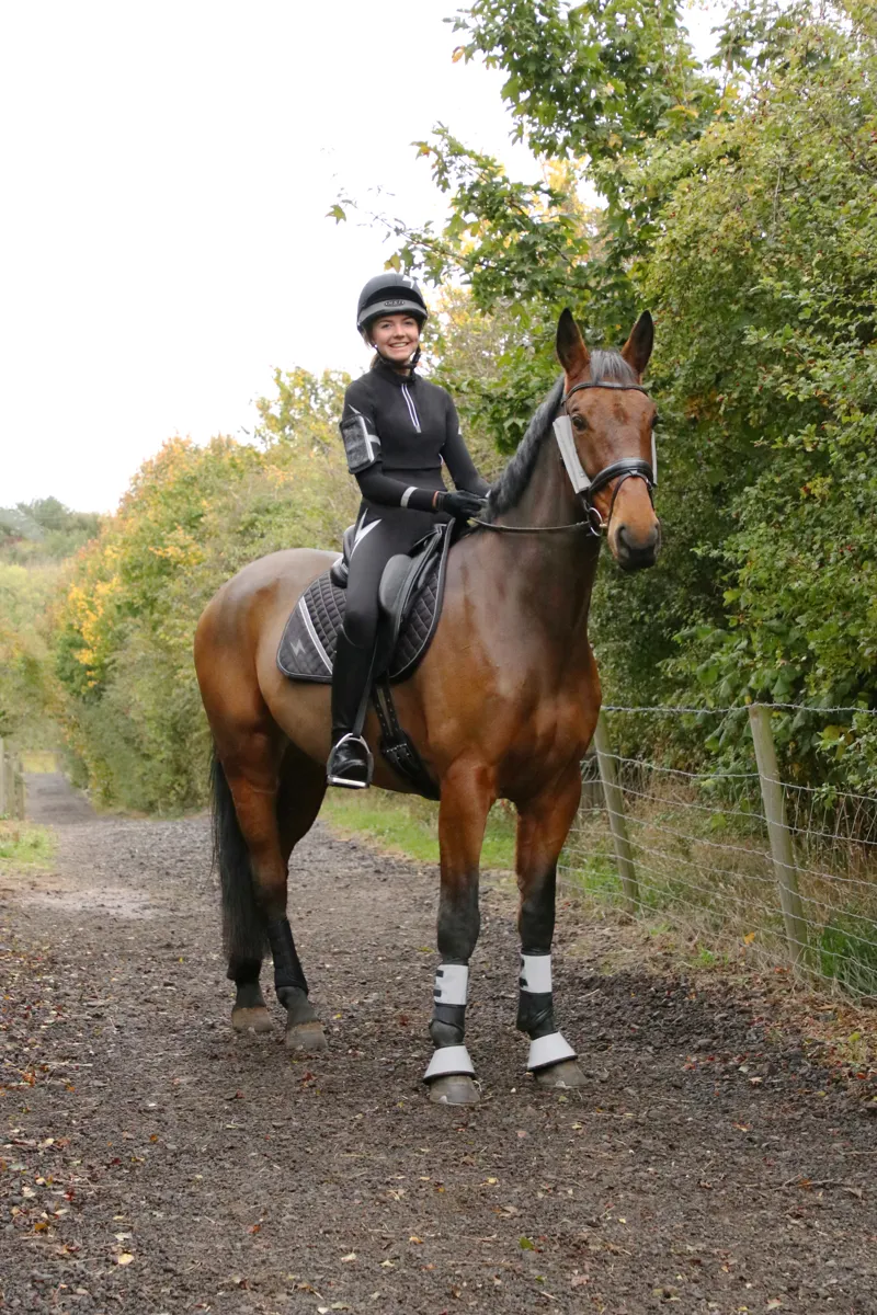 Hy Equestrian Silva Flash Reflective Leg Band - Reflective Silver-2